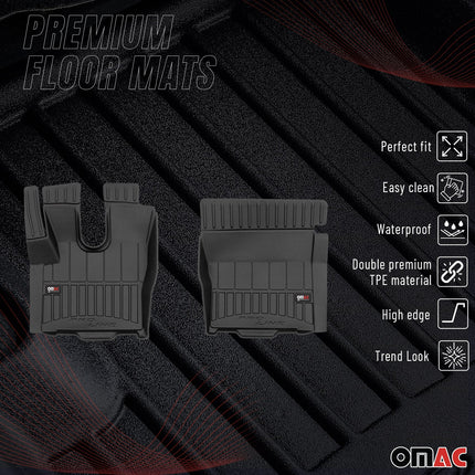 OMAC Gummi Fußmatten für DAF XF 2013-2026 Premium TPE 3D Automatten Schwarz 2x