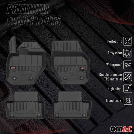 OMAC Gummi Fußmatten für Volvo XC60 2008-2017 Premium TPE Automatten Schwarz 4x