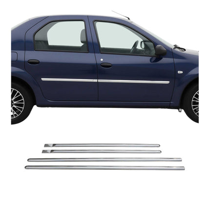 Seitentürleiste Türschutzleiste für Dacia Logan Stufenheck 2005-2012 Chrom 4x