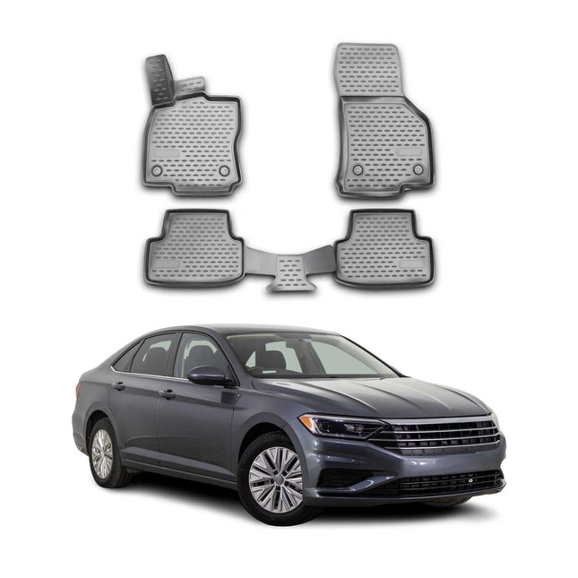 OMAC Gummimatten Fußmatten für VW Jetta 2018-2020 TPE Automatten Grau 4x