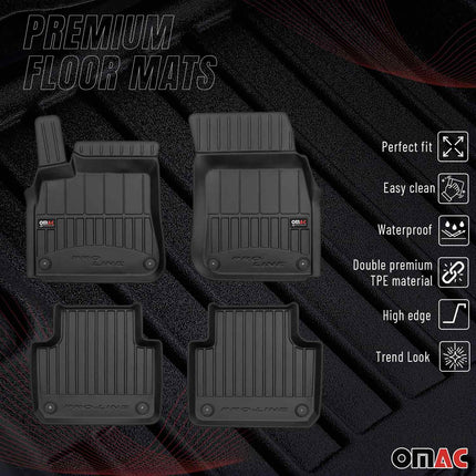 OMAC Gummi Fußmatten für Porsche Cayenne 9YA 2017-2024 Premium Gummi Schwarz 4x