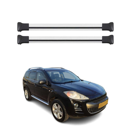 Dachträger Grundtäger für Peugeot 4007 2007-2012 75kg Aluminium Silber 2 tlg