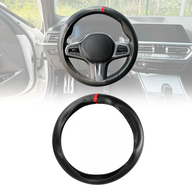 Lenkradbezug Lenkradschoner Lenkrad abdeckung Schwarz Rot Streifen Ø 38-40 cm