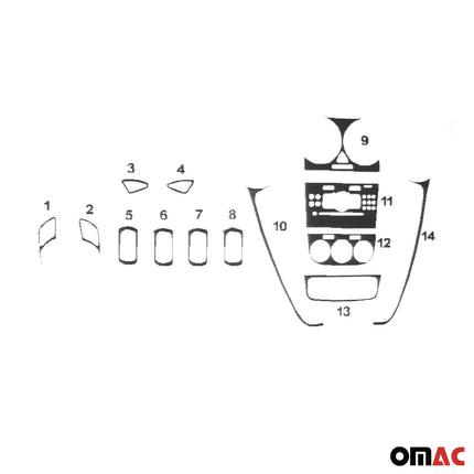 Innenraum Dekor Cockpit für Opel Corsa D 2006-2014 Aluminium Optik 14tlg