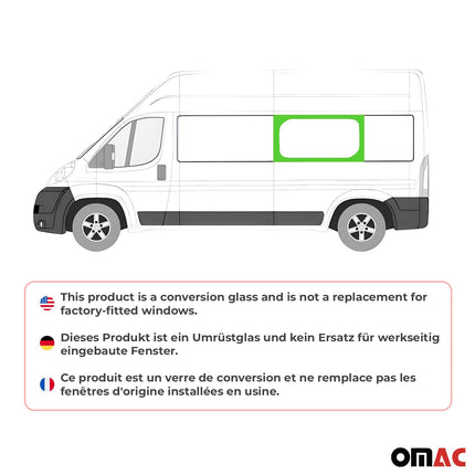 Fensterscheibe für Fiat Ducato 2006-2024 Mittlere linke Seite L3/L4 Schwarz