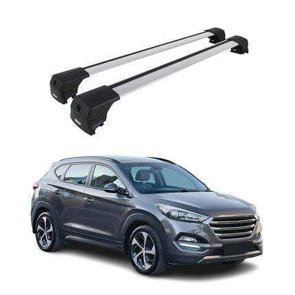 Dachträger Grundtäger für Hyundai Tucson mk3 2015-2020 75kg Alu Silber 2 tlg