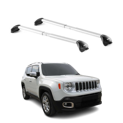 Dachträger Grundtäger für Jeep Renegade 2015-2025 100kg Alu Silber 2 tlg ABE