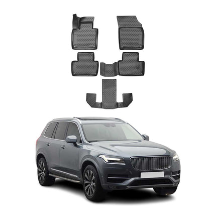 OMAC Fußmatten Gummimatten für Volvo XC90 2019-2026 Automatten Schwarz 4x