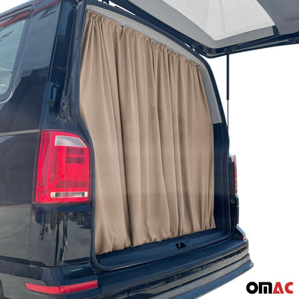 Maß Gardinen Sonnenschutz für Mercedes EQV L1 L2 Heckklappe Vorhänge Beige
