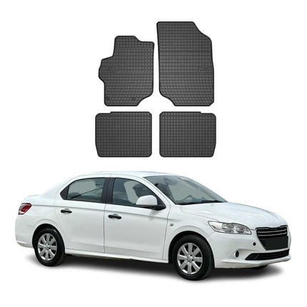 OMAC Gummi Fußmatten für Peugeot 301 2012-2019 Automatten Gummi TPE Schwarz 4tlg