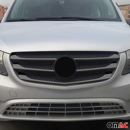 Kühlergrill Leiste Grillleisten für Mercedes Vito W447 2014-2019 Chrom Dunkel 5x