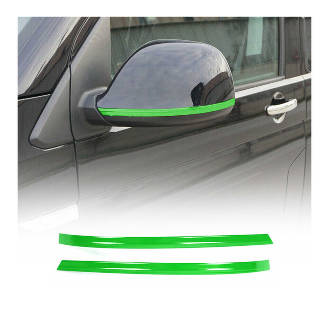 Spiegelkappen Leiste für VW Transporter T5 2010-2015 Edelstahl Grün 2tlg