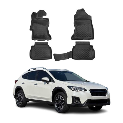 OMAC Gummimatten Fußmatten für Subaru XV 2017-2021 TPE Automatten Schwarz 4x
