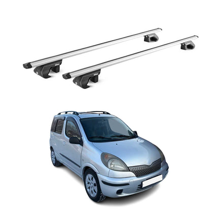Dachträger Grundtäger für Toyota Yaris Verso 1999-2005 90kg Alu Silber 2 tlg ABE
