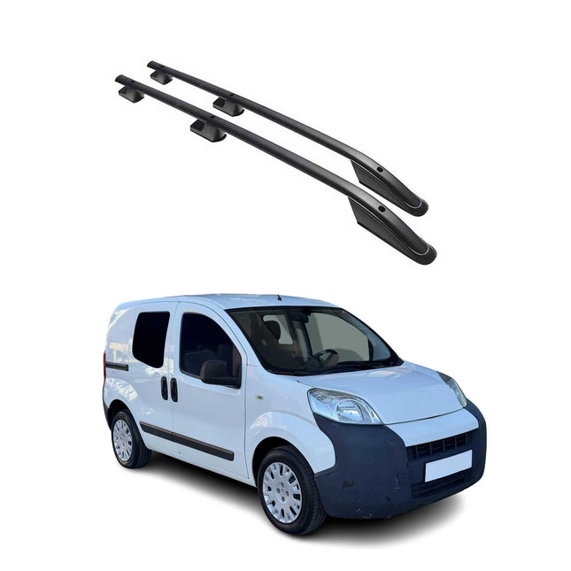 Aluminium Dachreling Querträger für Citroen Nemo 2008-2021 Schwarz 2x