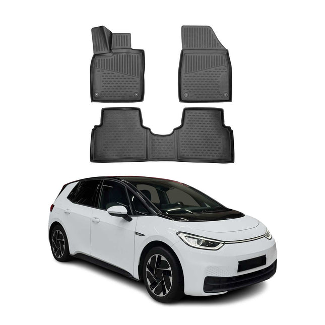 OMAC Gummimatten Fußmatten für VW ID.3 2020-2026 TPE Automatten Schwarz 3x