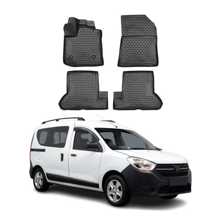 OMAC Gummimatten Fußmatten für Dacia Dokker 2018-2021 TPE Automatten Schwarz 4x