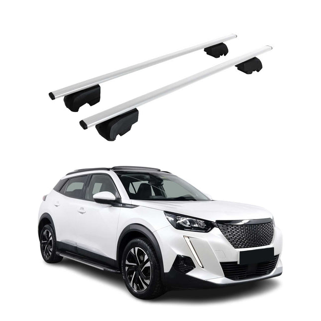 Dachträger Grundtäger für Peugeot 2008 2019-2026 75kg Metall Silber 2 tlg