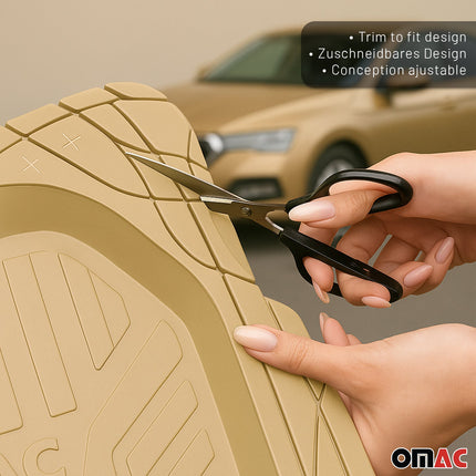 Fußmatten Automatten für Fiat 600 / 600E 2023-2026 3D Passform Gummimatten Beige