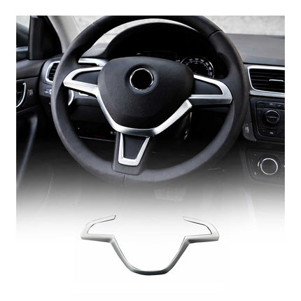 Lenkrad Abdeckung Beschichtung für Skoda Rapid 2012-2017 Chrom ABS Silber 1tlg