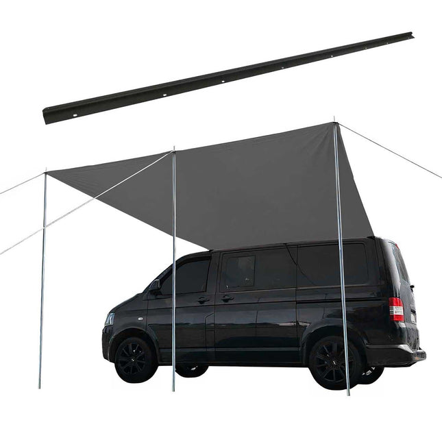 Sonnensegel Kederschiene Vorzelt Satz für Ford Tourneo Custom 2012-23 L2 Schwarz