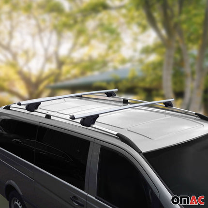 Dachreling + Dachträger SET für VW Caddy 2003-2015 Kurzer Alu Silber 4tlg