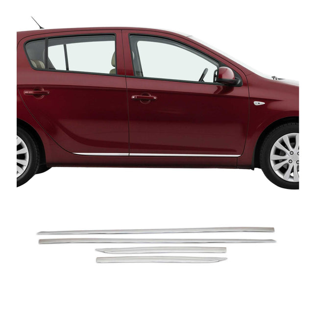 Seitentürleiste Türleisten Türschutzleiste für Hyundai i20 2008-2014 Chrom 4x