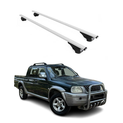 Dachträger Grundtäger für Mitsubishi L200 1996-2005 75kg Metall Silber 2 tlg