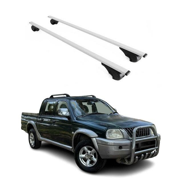 Dachträger Grundtäger für Mitsubishi L200 1996-2005 75kg Metall Silber 2 tlg