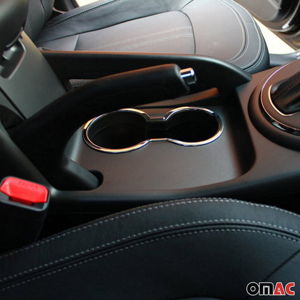 Getränkehalter Rahmen Cupholder für Kia Sportage 2010-2015 Edelstahl Chrom 1tlg