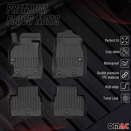 OMAC Gummi Fußmatten für Mazda 6 2008-2012 Premium TPE 3D Automatten Schwarz 4x