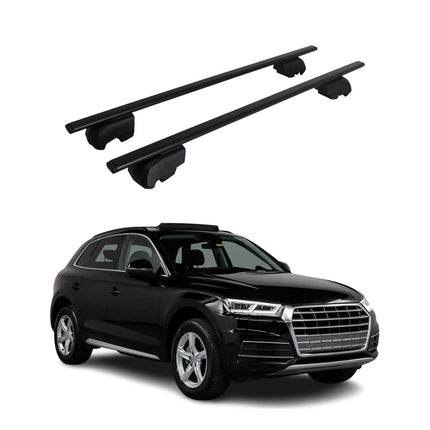 Dachträger Grundtäger für Audi Q5 mk2 2017-2025 75kg Metall Schwarz 2 tlg