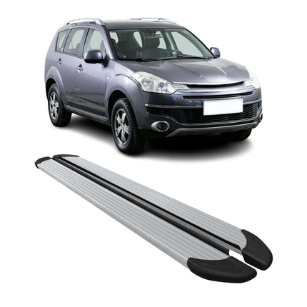 Trittbretter Seitenschweller für Citroën C-Crosser 2007-2013 Alu Grau 2 tlg