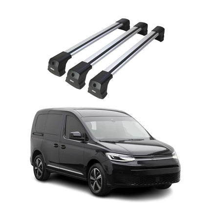 Dachträger Grundtäger für VW Caddy Maxi 2020-2026 75kg Aluminium Silber 3 tlg