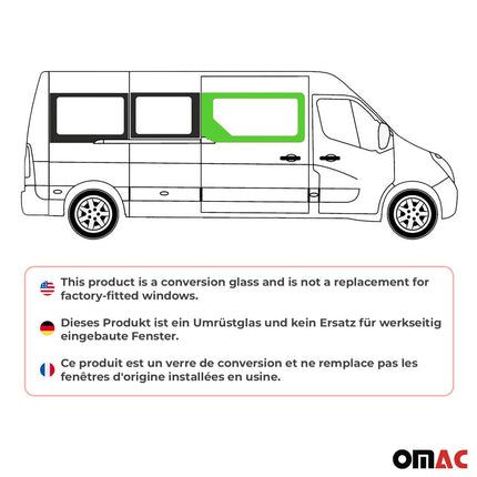 Seitenfenster Auto für Opel Movano 2010–2021 Schiebetür Rechts L2 L3 L4 H2