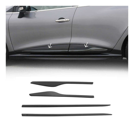 Seitentürleiste Türschutzleiste für Renault Clio 2012-2019 Chrom Stahl Dunkel 4x