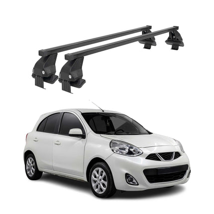 Menabo Dachträger Grundtäger für Nissan Micra 2017-2023 50kg Stahl Schwarz 2 tlg
