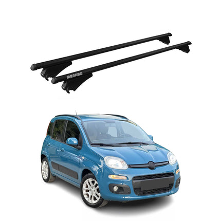 Menabo Dachträger Grundtäger für Fiat Panda 319 2012-2020 75kg Alu Schwarz 2 tlg