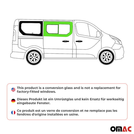 Seitenfenster Schiebefenster für Fiat Talento 2016-2020 Rechts Auto L1L2 Schwarz