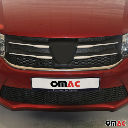 Kühlergrill Leisten Grillleisten für Dacia Sandero 2012-2017 Edelstahl Chrom 4x