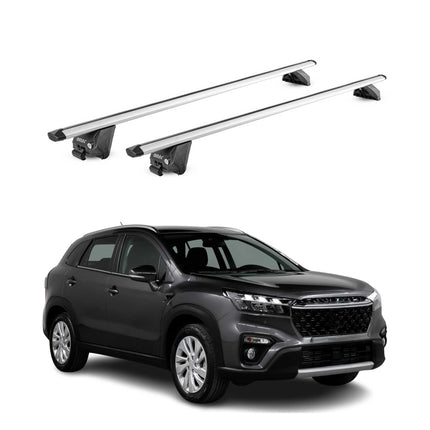 Dachträger Grundtäger für Suzuki S-Cross 2022-2026 100kg Alu Silber 2tlg ABE