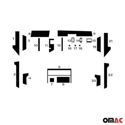 Innenraum Dekor Cockpit für BMW 5er E34 1987-1995 Aluminium Optik 22tlg