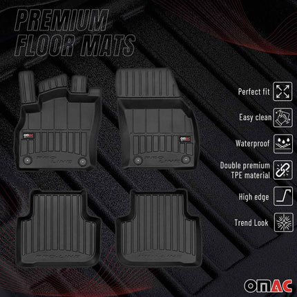 OMAC Gummi Fußmatten für Audi Q3 Q3 Sportback 2018-2025 Premium Gummi Schwarz 4x