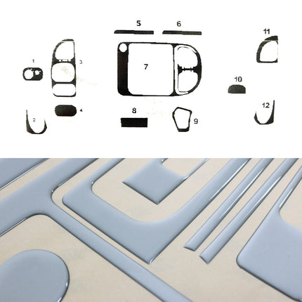 Innenraum Dekor Cockpit für Ford Transit 2002-2006 Aluminium Optik 12tlg