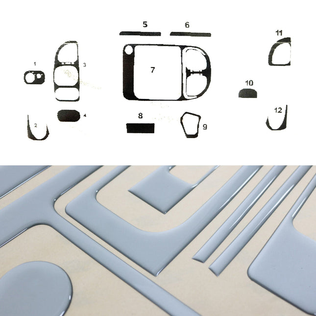 Innenraum Dekor Cockpit für Ford Transit 2002-2006 Aluminium Optik 12tlg