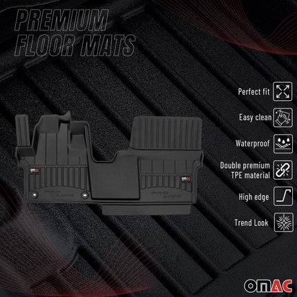 OMAC Gummi Fußmatten für Peugeot Traveller 2016-2026 Premium Gummi Schwarz 1tlg