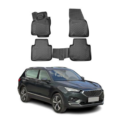 OMAC Gummimatten Fußmatten für Seat Tarraco 2018-2024 TPE Automatten Schwarz 4x