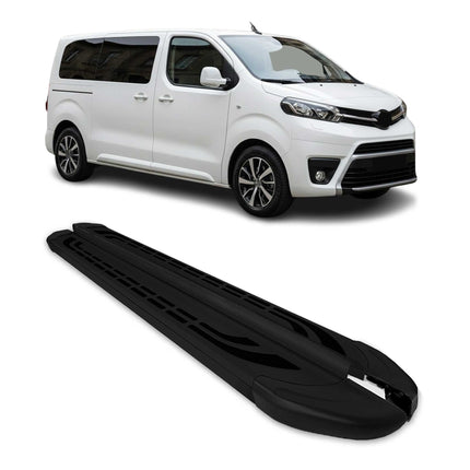 Trittbretter Seitenschweller für Toyota Proace 2016-2026 Kurzer Alu Schwarz