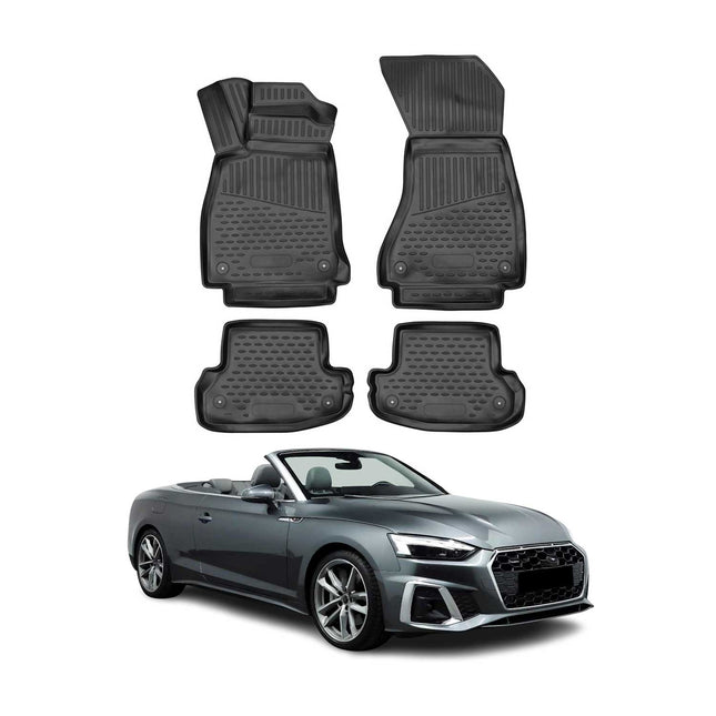 OMAC Gummimatten Fußmatten für Audi A5 Coupé Cabriolet F5P 2016-2024 TPE 4x