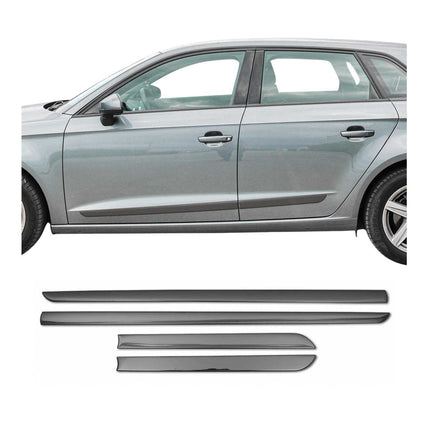 Türschutzleiste Seitentürleiste für Mercedes C Klasse 2007-2015 Chrom Dunkel 4x
